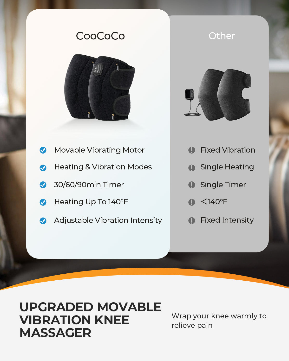 3-in-1 Knee Massager with Heat & Vibration - Adjustable for Arthritis & Joint Pain