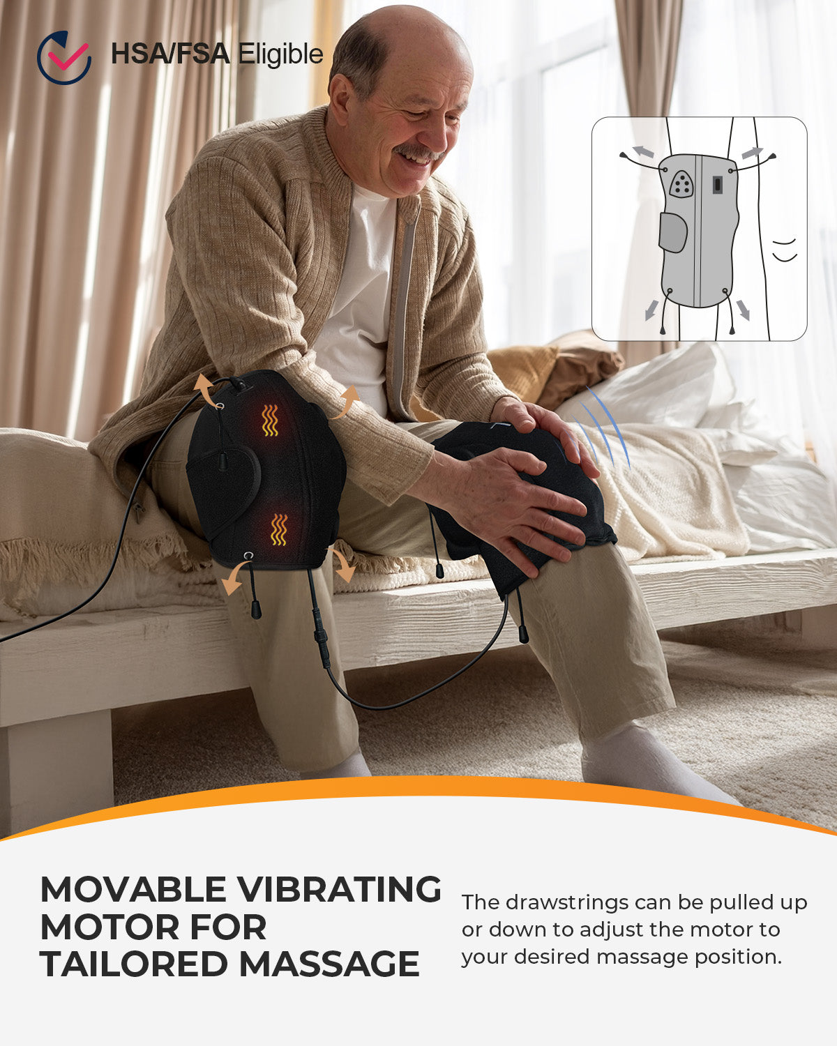 3-in-1 Knee Massager with Heat & Vibration - Adjustable for Arthritis & Joint Pain