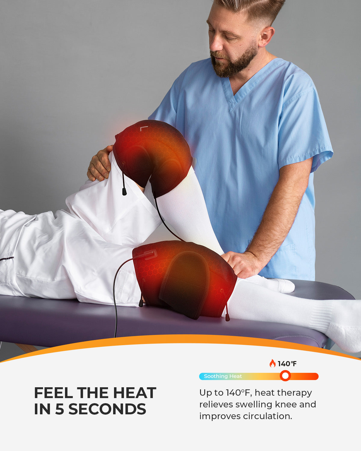 3-in-1 Knee Massager with Heat & Vibration - Adjustable for Arthritis & Joint Pain