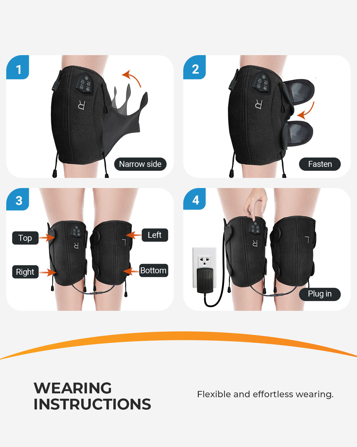 3-in-1 Knee Massager with Heat & Vibration - Adjustable for Arthritis & Joint Pain