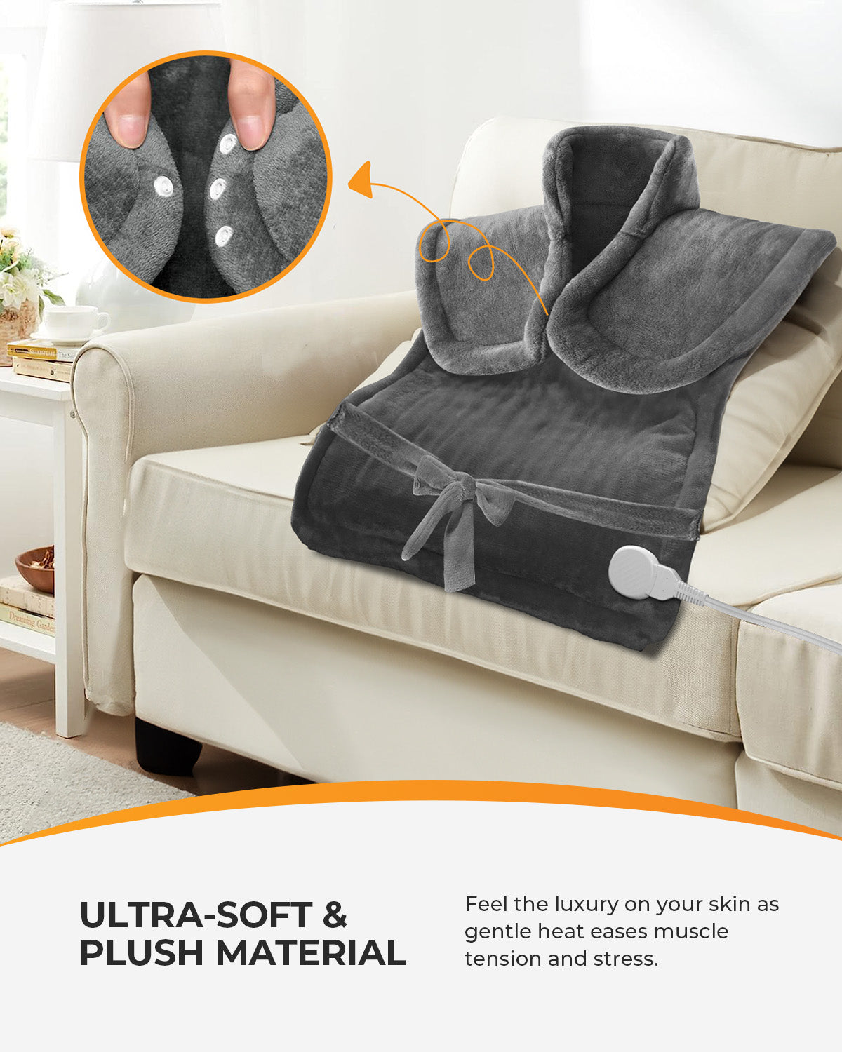 Extra Large Heating Pad for Back Pain & Cramps - FSA Approved
