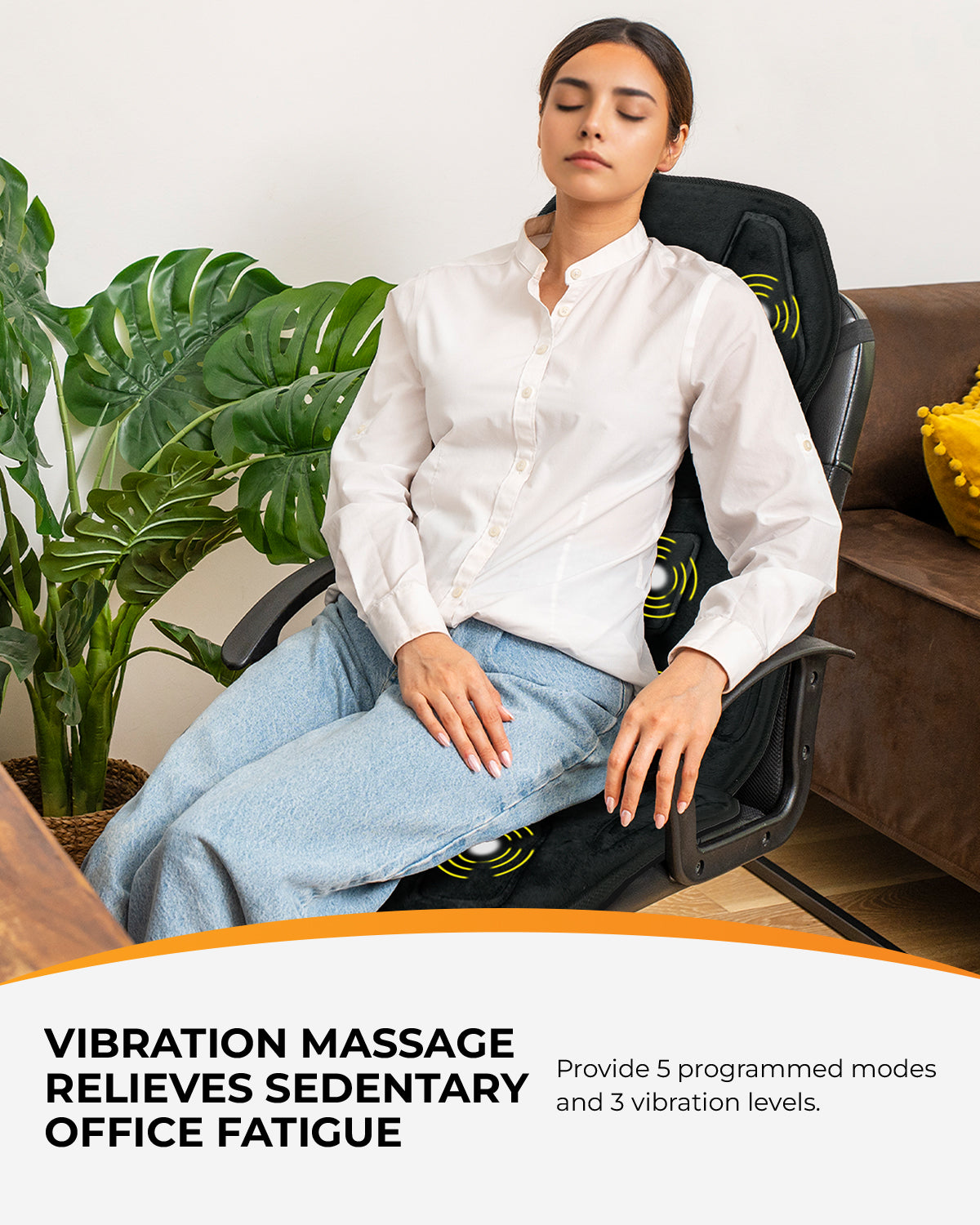 Vibration Massage Chair with Heat - Fits All Chairs & Recliners