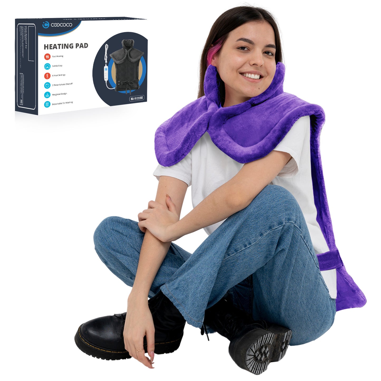 Extra Large Heating Pad for Back Pain & Cramps - FSA Approved