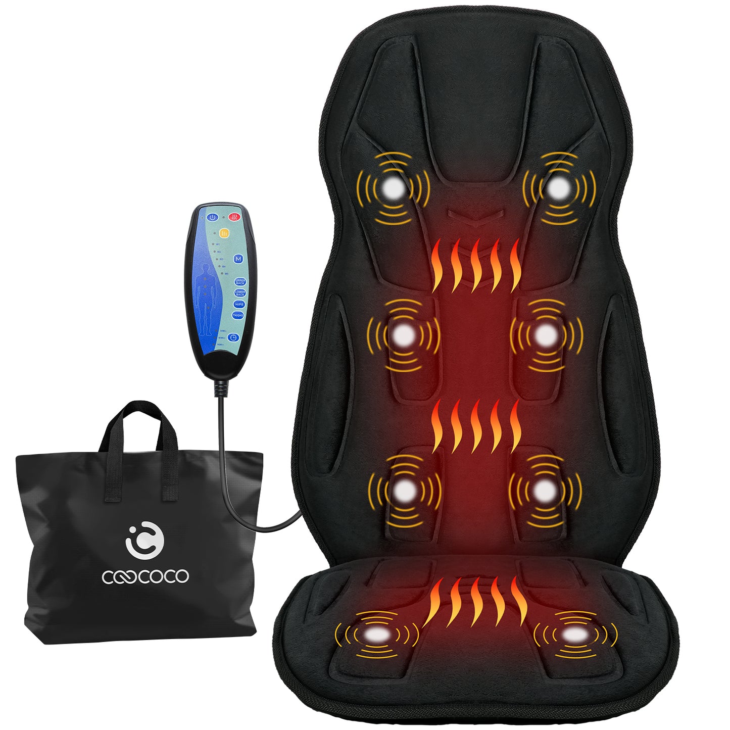 Vibration Massage Chair with Heat - Fits All Chairs & Recliners