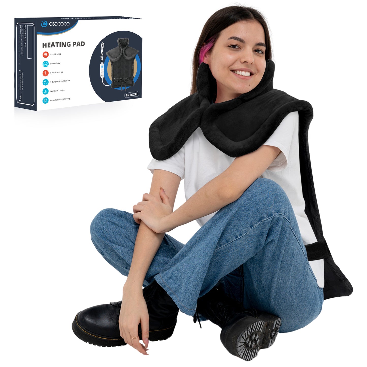 Extra Large Heating Pad for Back Pain & Cramps - FSA Approved