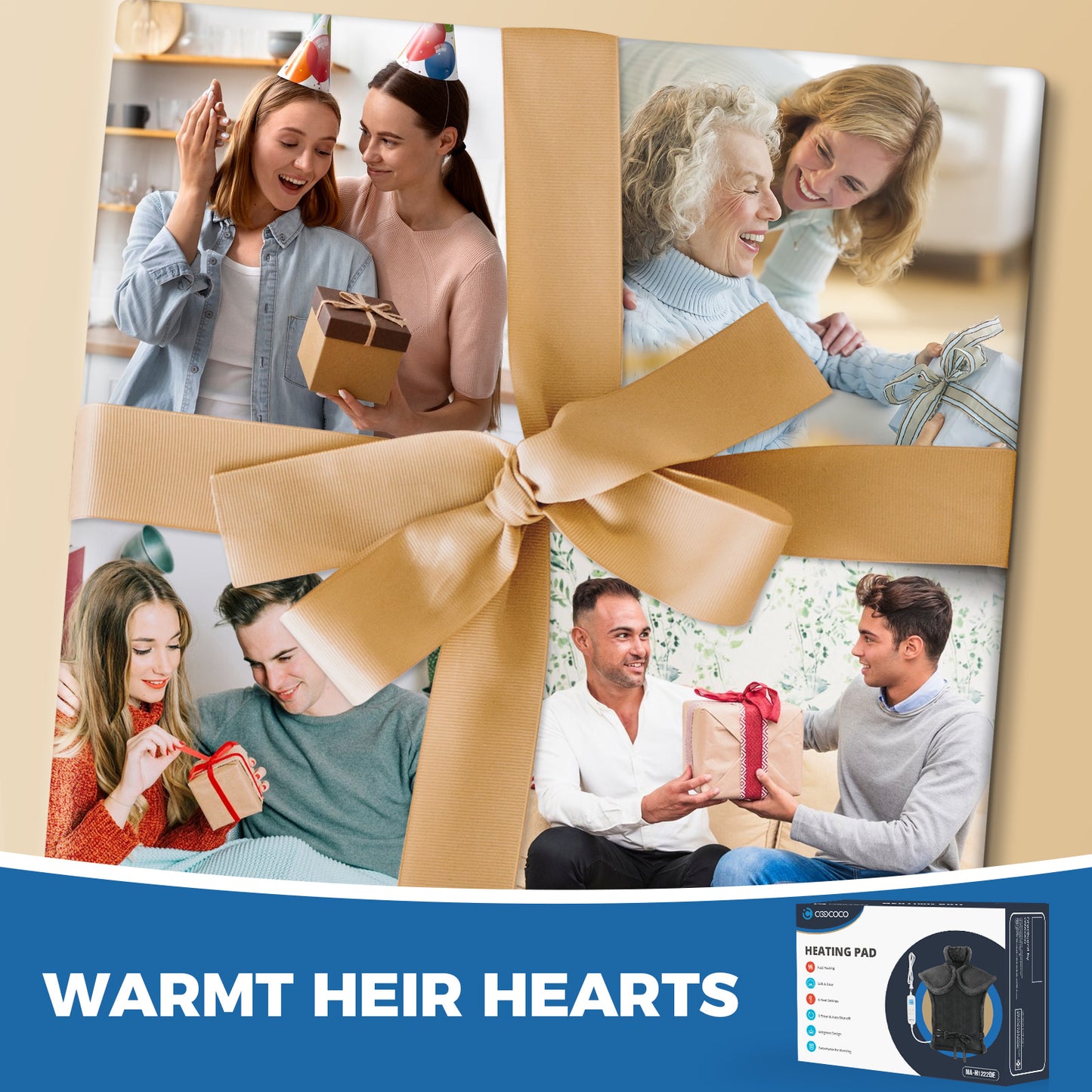 24x33 Electric Heating Pad for Neck, Shoulders & Back Pain - Machine Washable