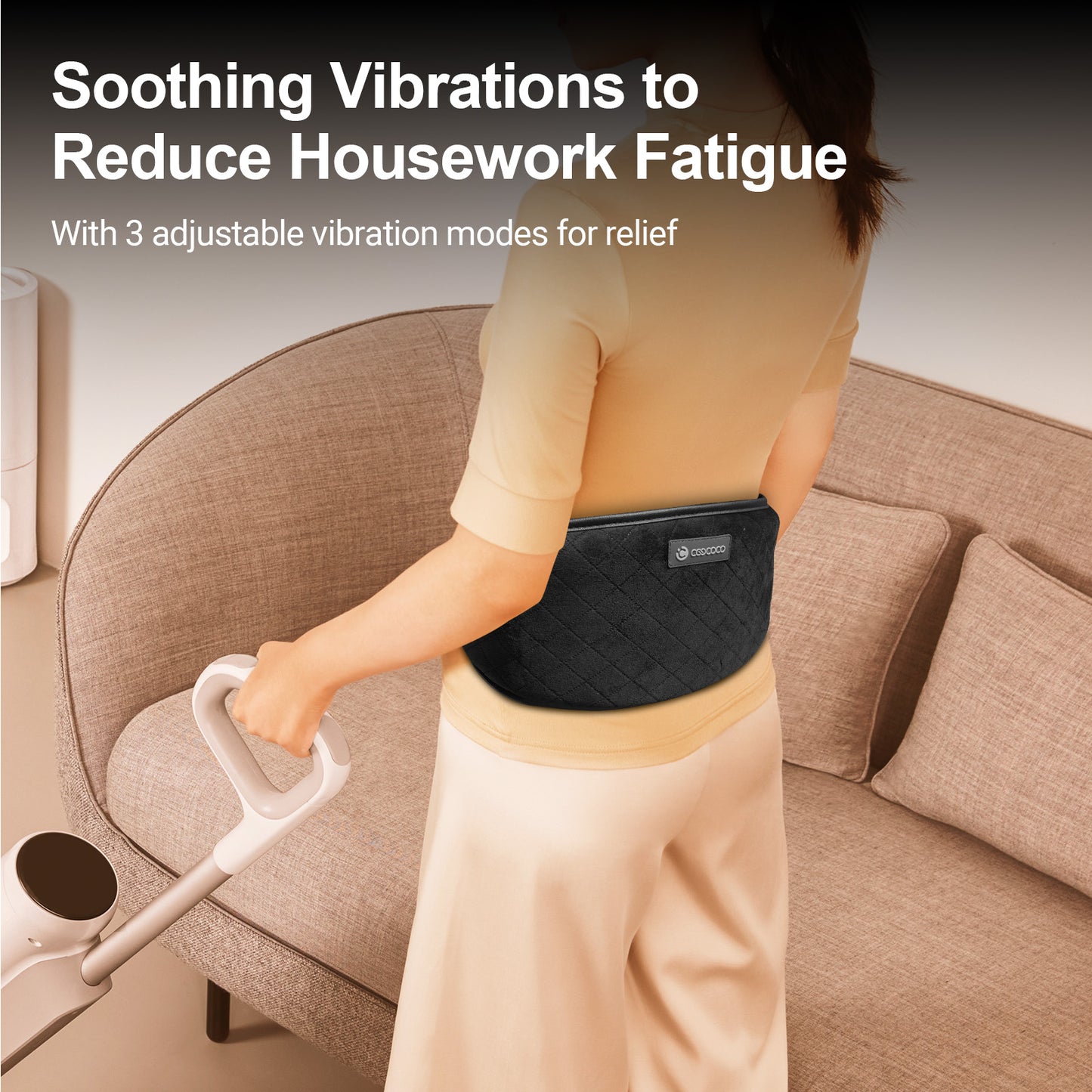 Cordless Heating Pad with Massager for Back Pain Relief