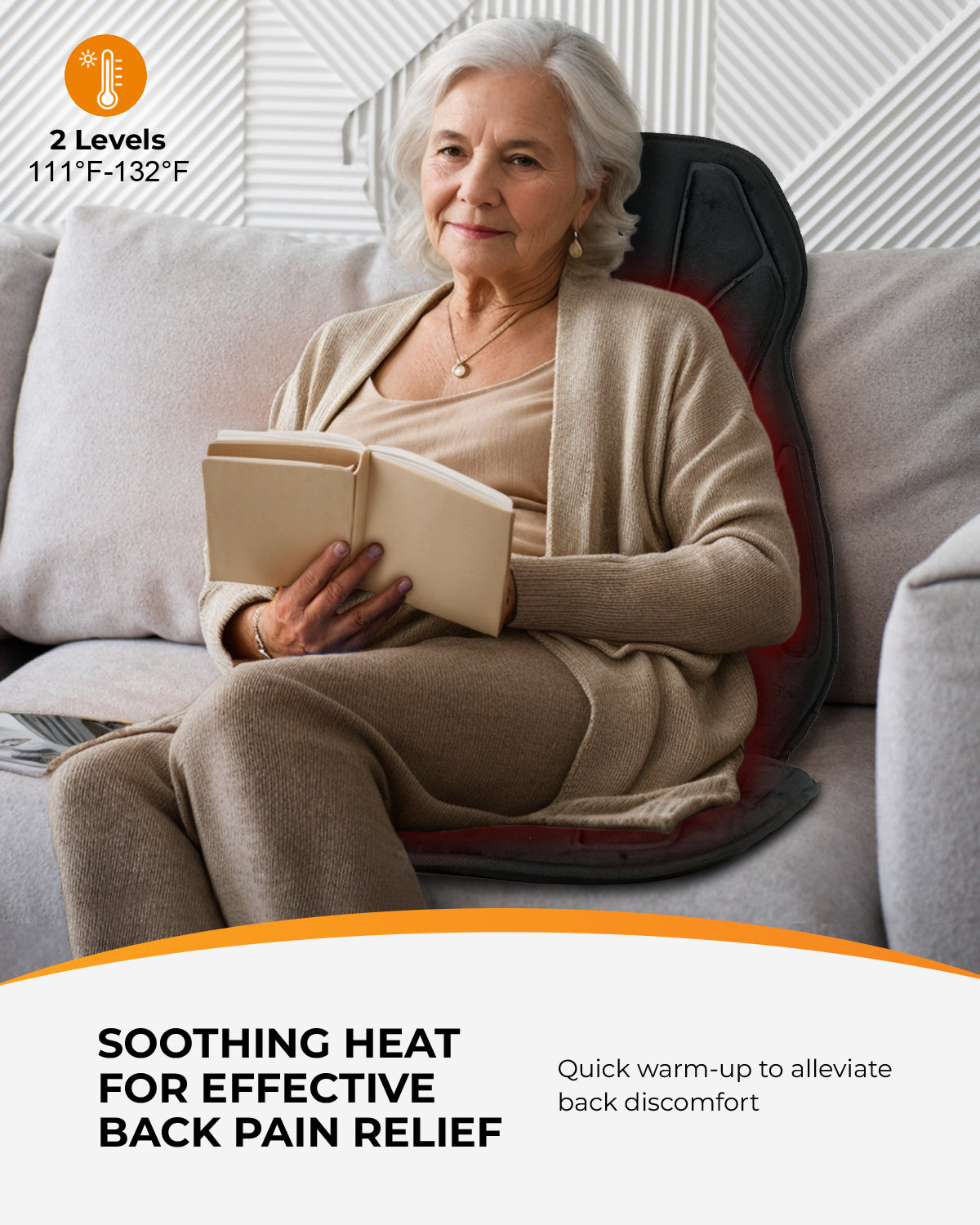 Vibration Massage Chair with Heat - Fits All Chairs & Recliners