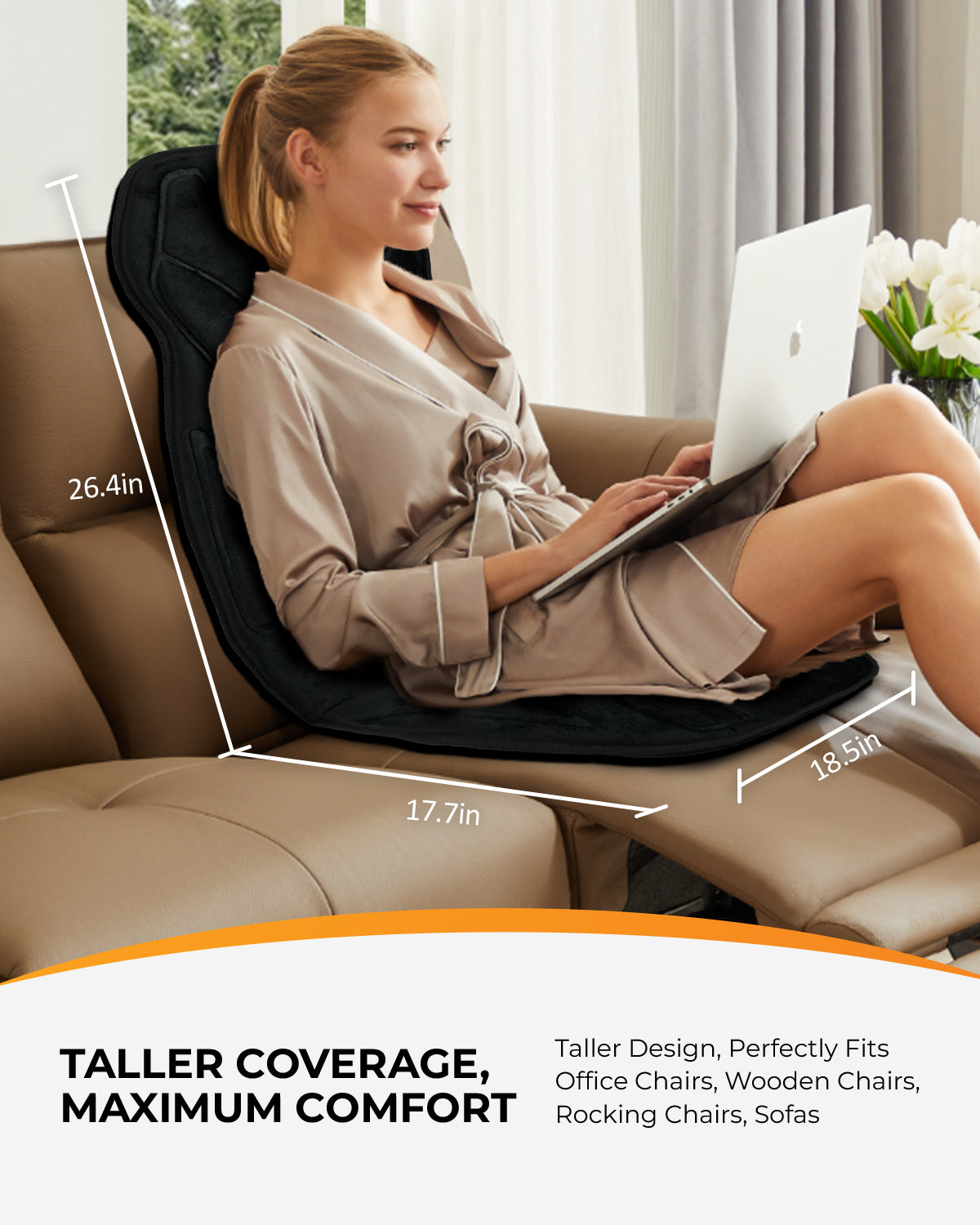 Vibration Massage Chair with Heat - Fits All Chairs & Recliners