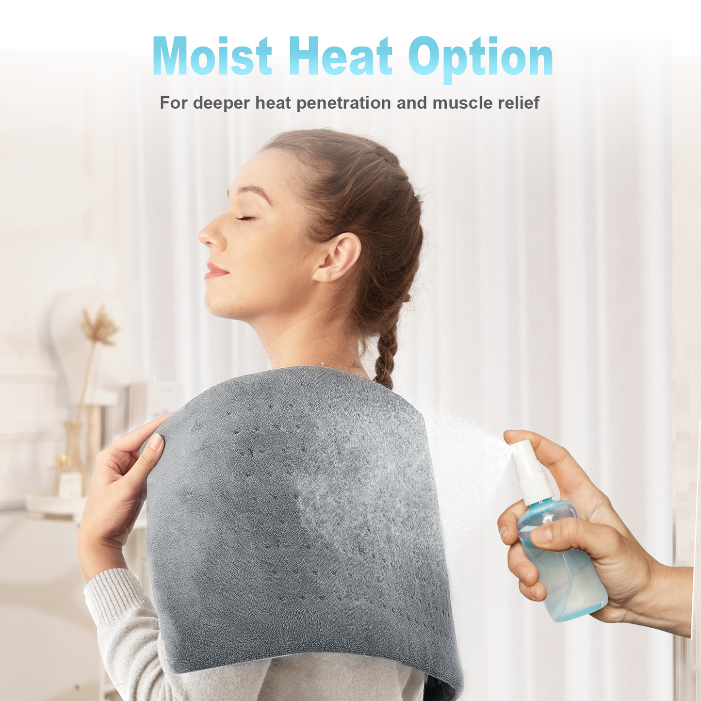 Large Heating Pad for Back Pain & Cramps - Moist/Dry Heat Therapy Relief