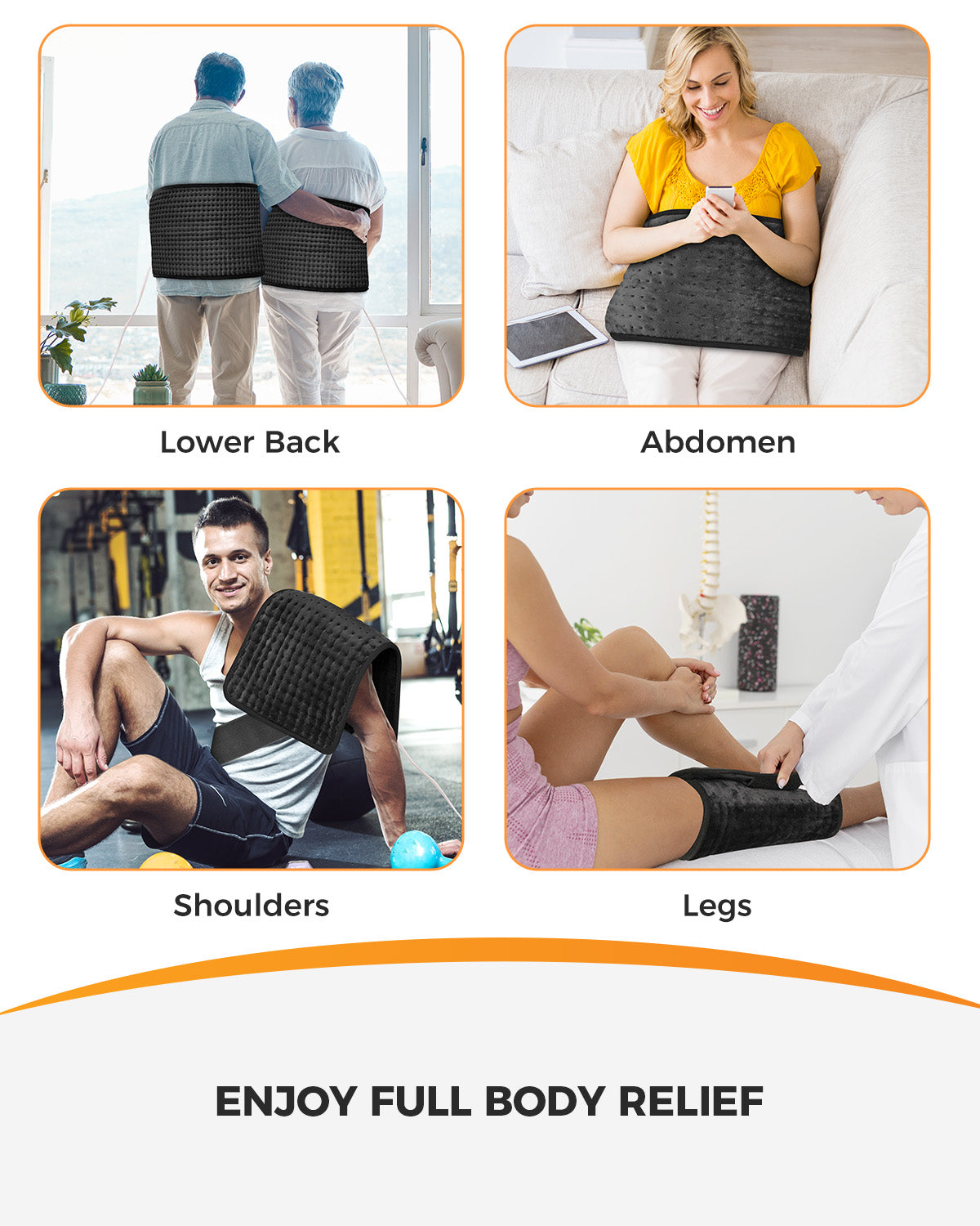 Heating Pad for Back, CooCoCo Heated Pad Wrap for Period Cramps - NA-H2421B