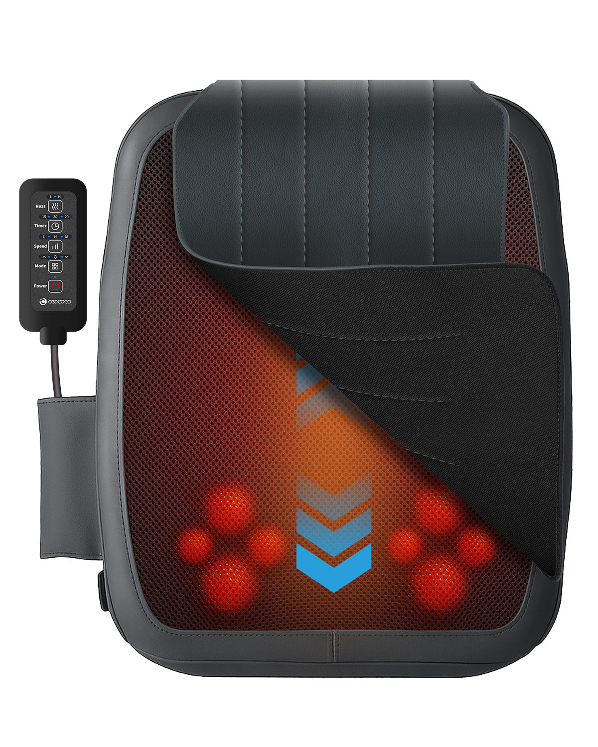 Lower Back Massager with Heat - Shiatsu & Vibration Massage for Chair & Car