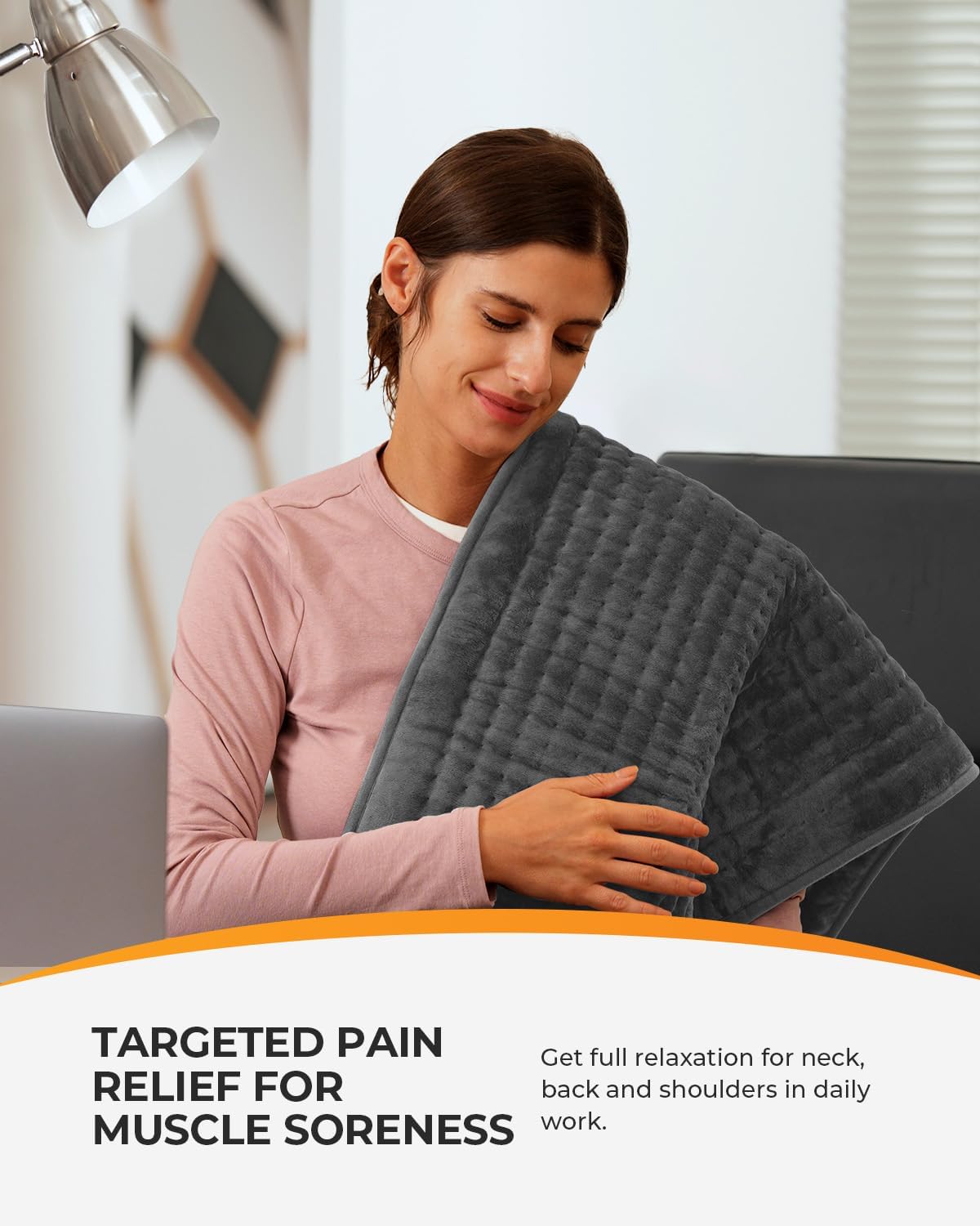 XXXL Size 33"x17" Heating Pad for Back Pain, Neck, Shoulder & Menstrual Cramps