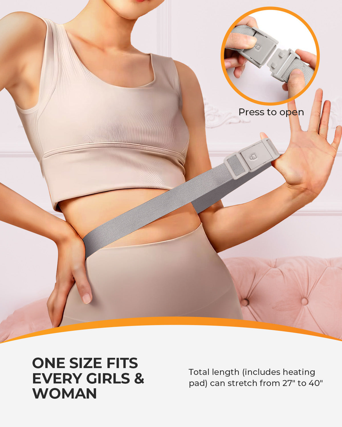 Cordless Heating Pad for Period Cramps & Back Pain - Portable & Wearable