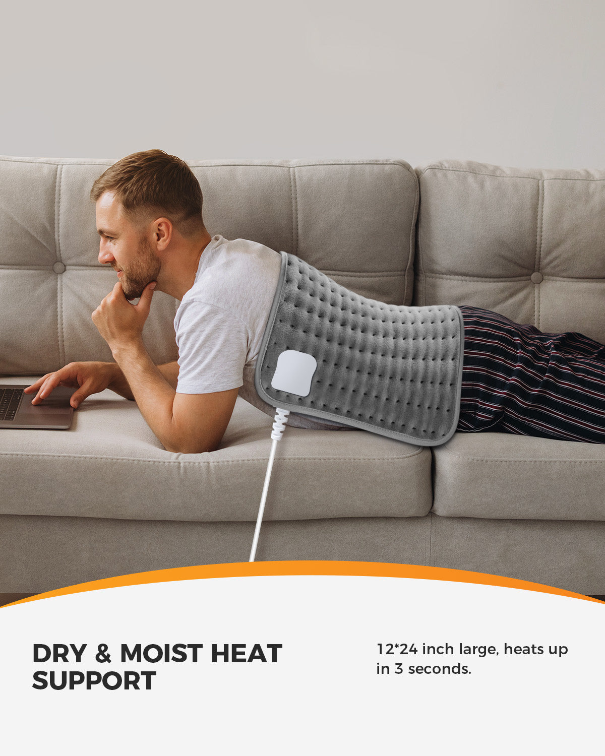 FSA Approved Electric Heating Pad for Back Pain, Neck & Shoulder, Menstrual Cramps - 12x24