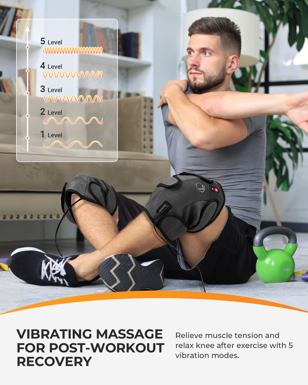 Adjustable Knee Massager with Heat & Cold Vibration - for Arthritis, Injury & Muscle Relief