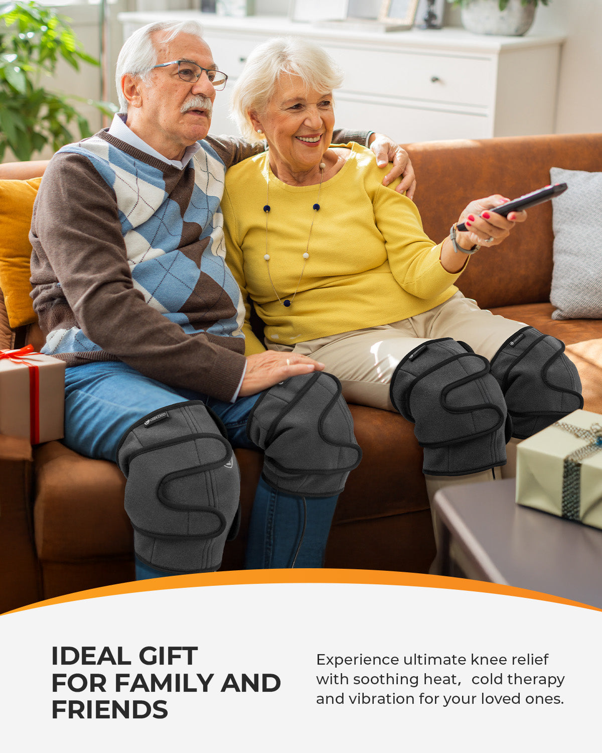 Adjustable Knee Massager with Heat & Cold Vibration - for Arthritis, Injury & Muscle Relief