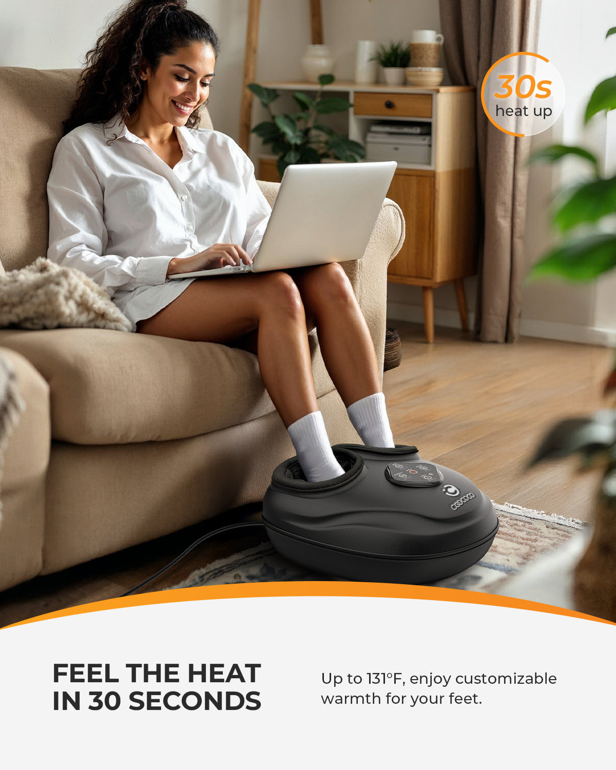 CooCoCo Gifts for Women Men Mom Dad, FSA HSA Eligible Foot Massager with Heat - CO-5503