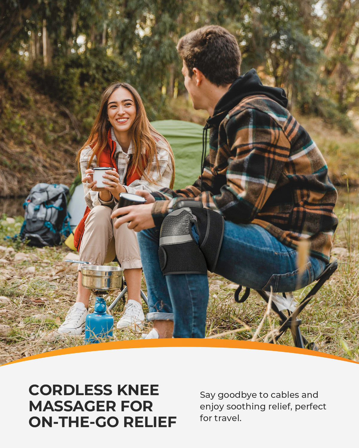Cordless Knee Massager for Pain Relief – Wireless Heated Knee Wrap with Vibration