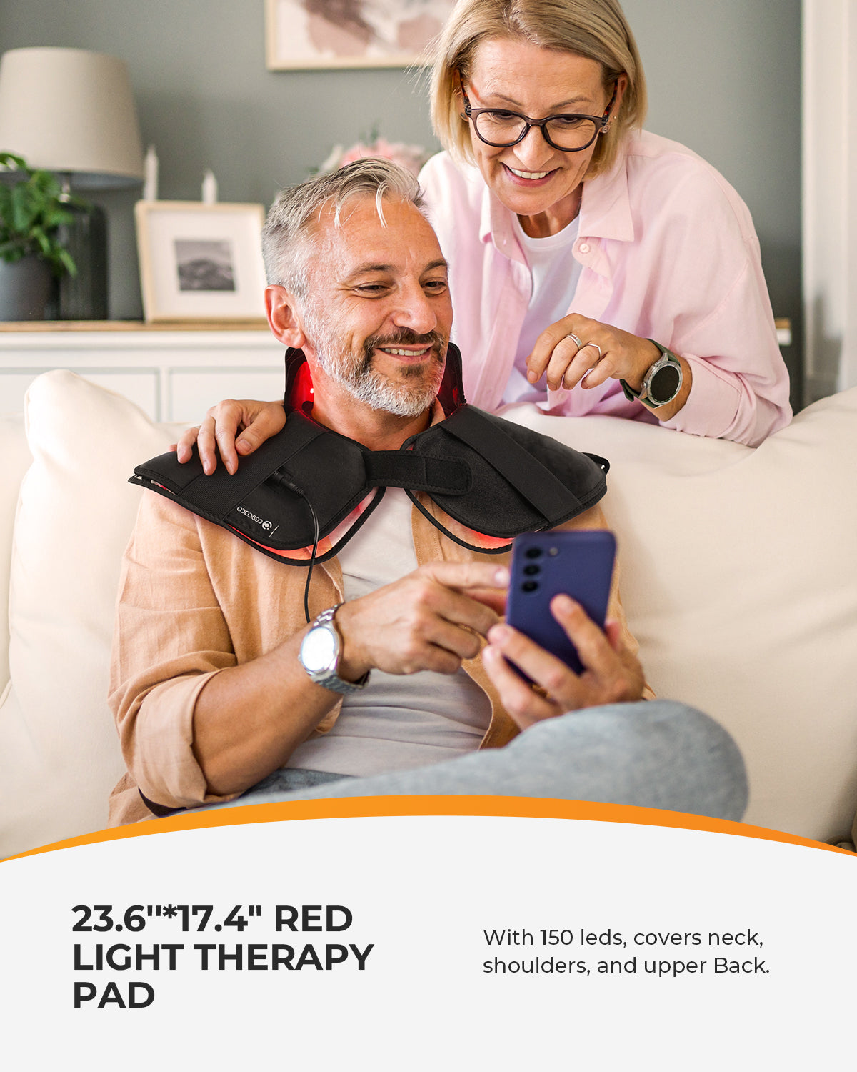 CooCoCo Red Light Therapy Pad for Neck Shoulder Pain Relief - CO-6421