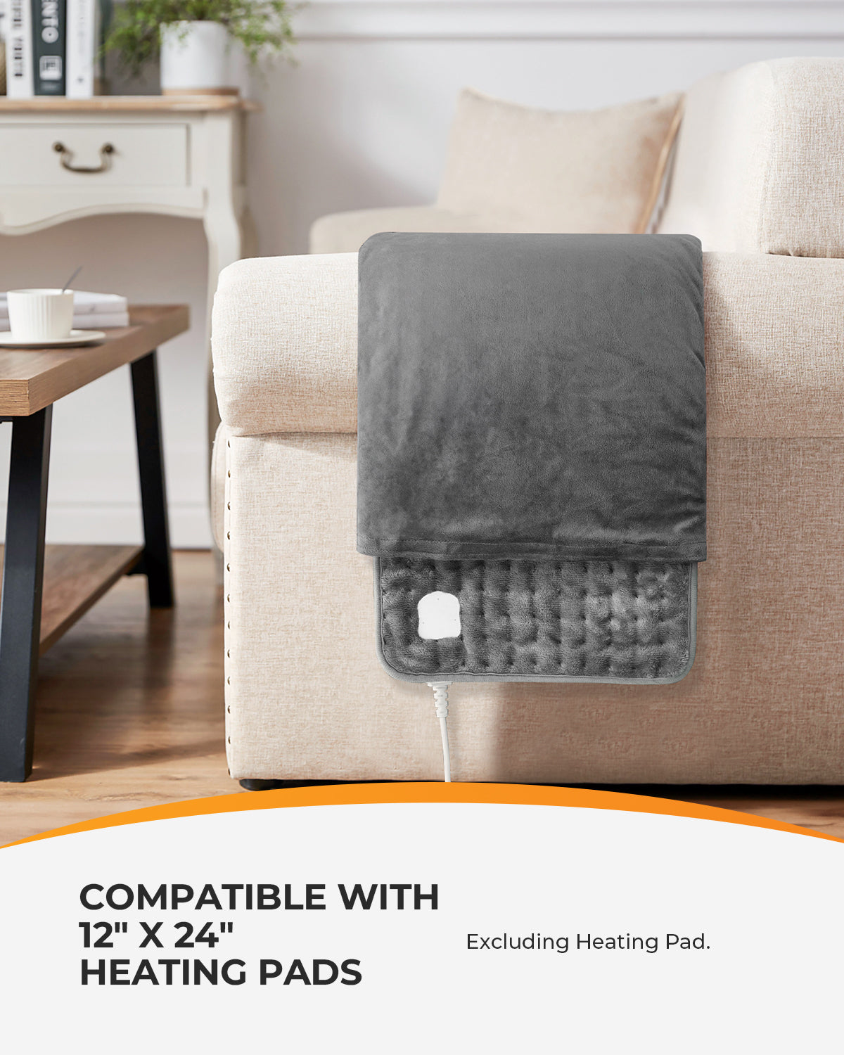 12x24 Heating Pad Cover - Soft Crystal Velvet Replacement (Cover Only)