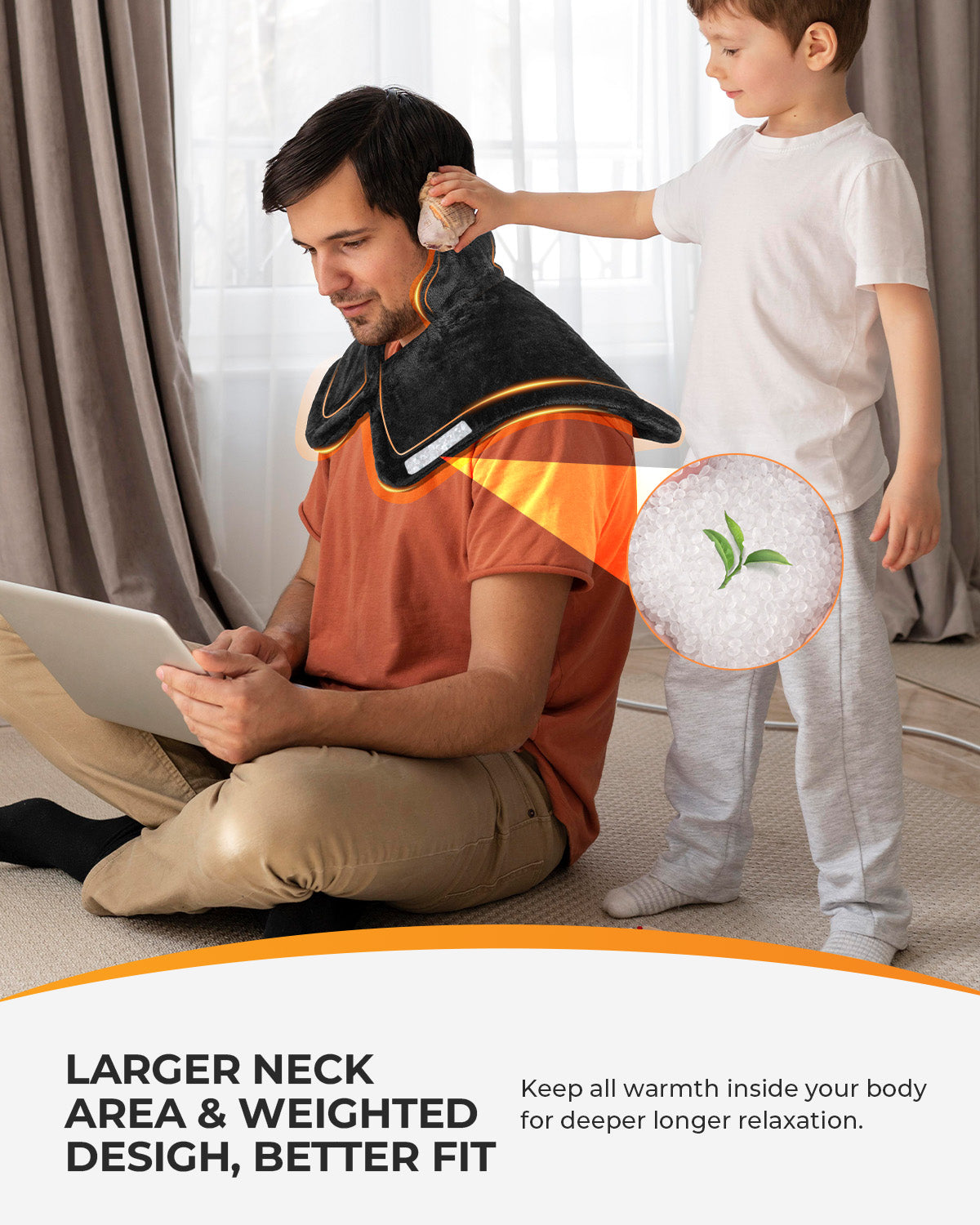 CooCoCo Heated Neck & Shoulder Pad – Pain Relief for Back, FSA/HSA Eligible - CO-SN-S-BLK