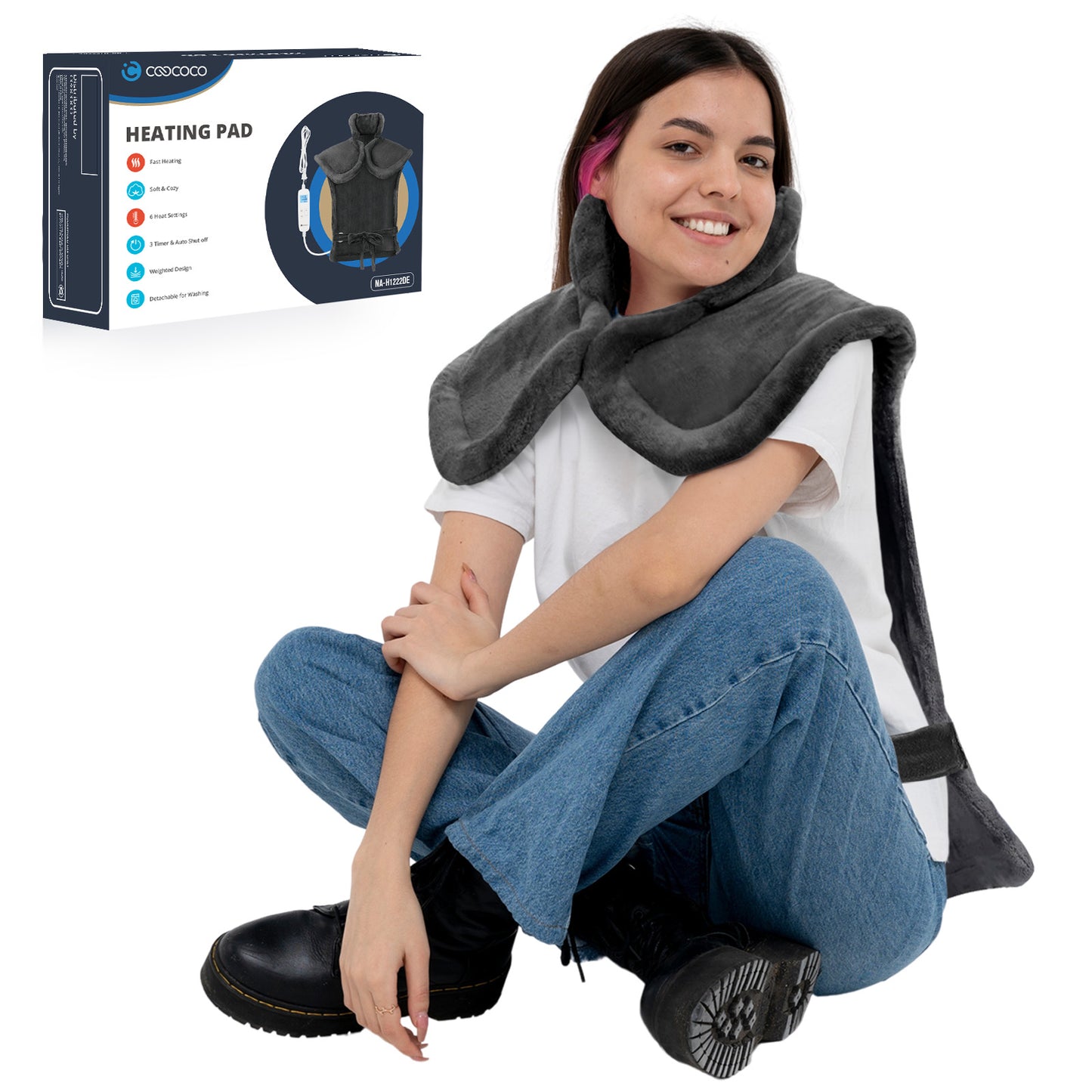 Extra Large Heating Pad for Back Pain & Cramps - FSA Approved