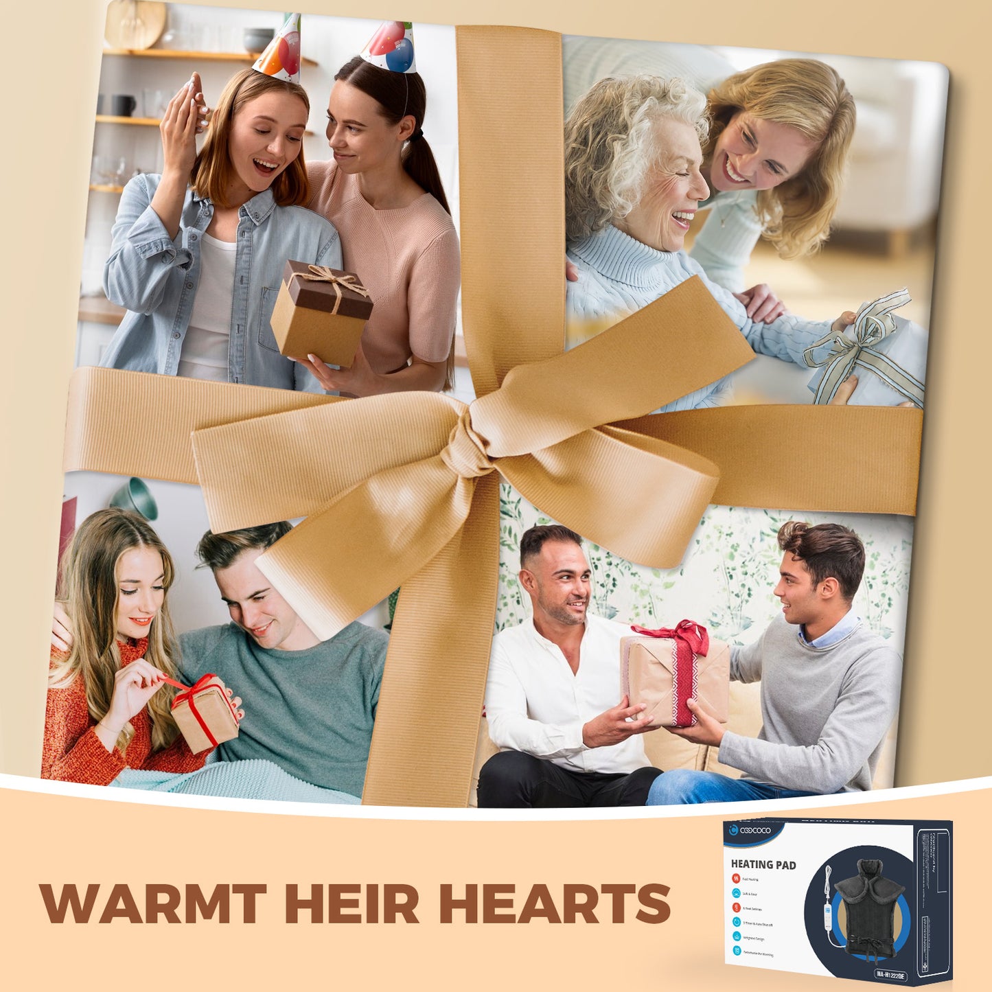 24x37 Oversized Heating Pad for Neck to Lower Back Pain - Electric Heat Therapy