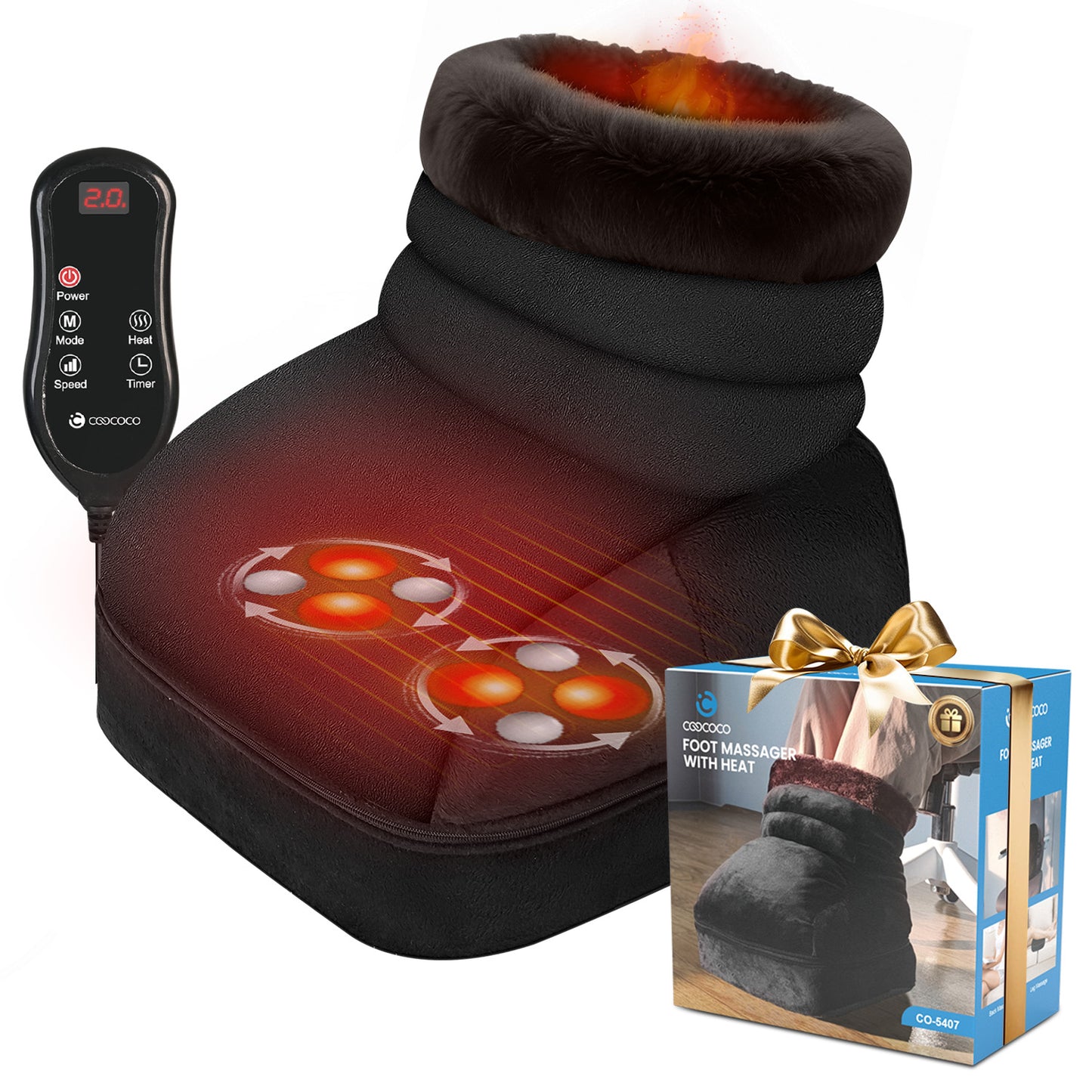 CooCoCo Shiatsu Foot Massager with Heat - CO-5407