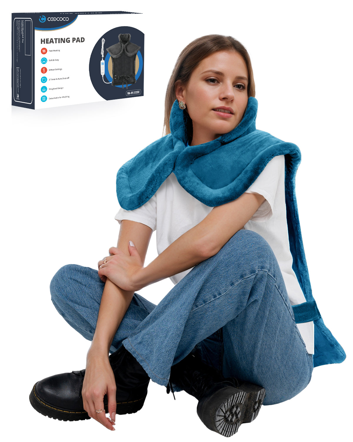 CooCoCo Heating Pad for Back Pain Relief - NA-H1222D