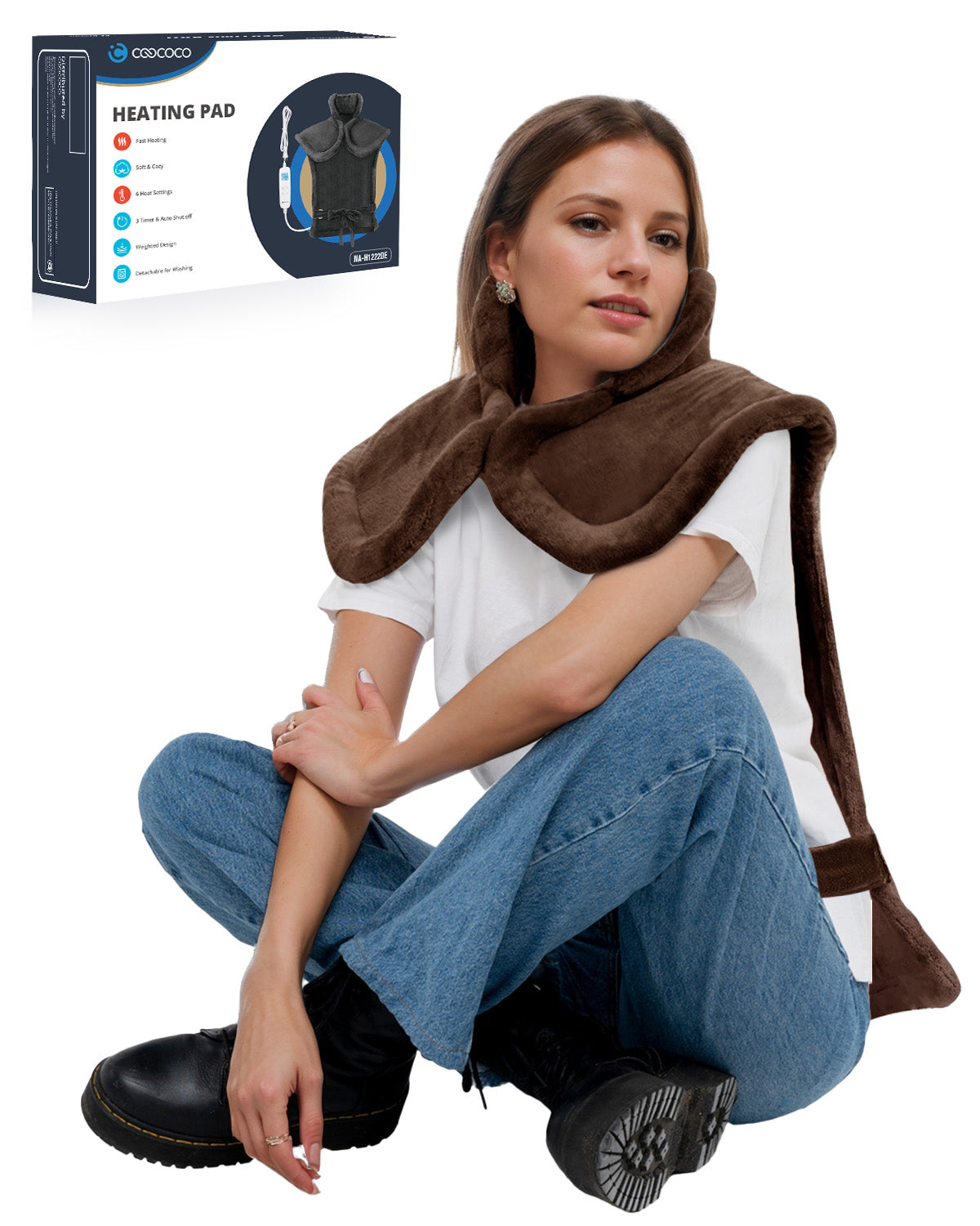 CooCoCo Heating Pad for Back Pain Relief - NA-H1222D