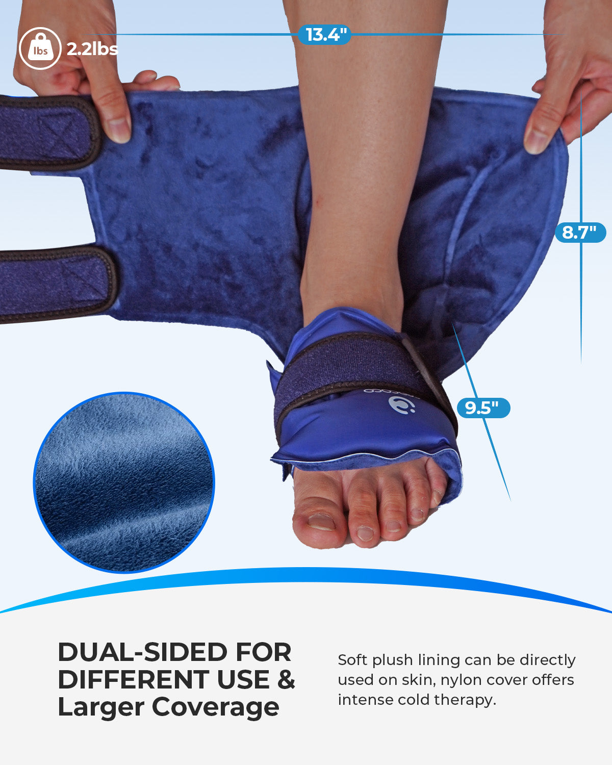 CooCoCo Large Ankle Ice Pack Wrap for Plantar Fasciitis Relief - CO-CP03