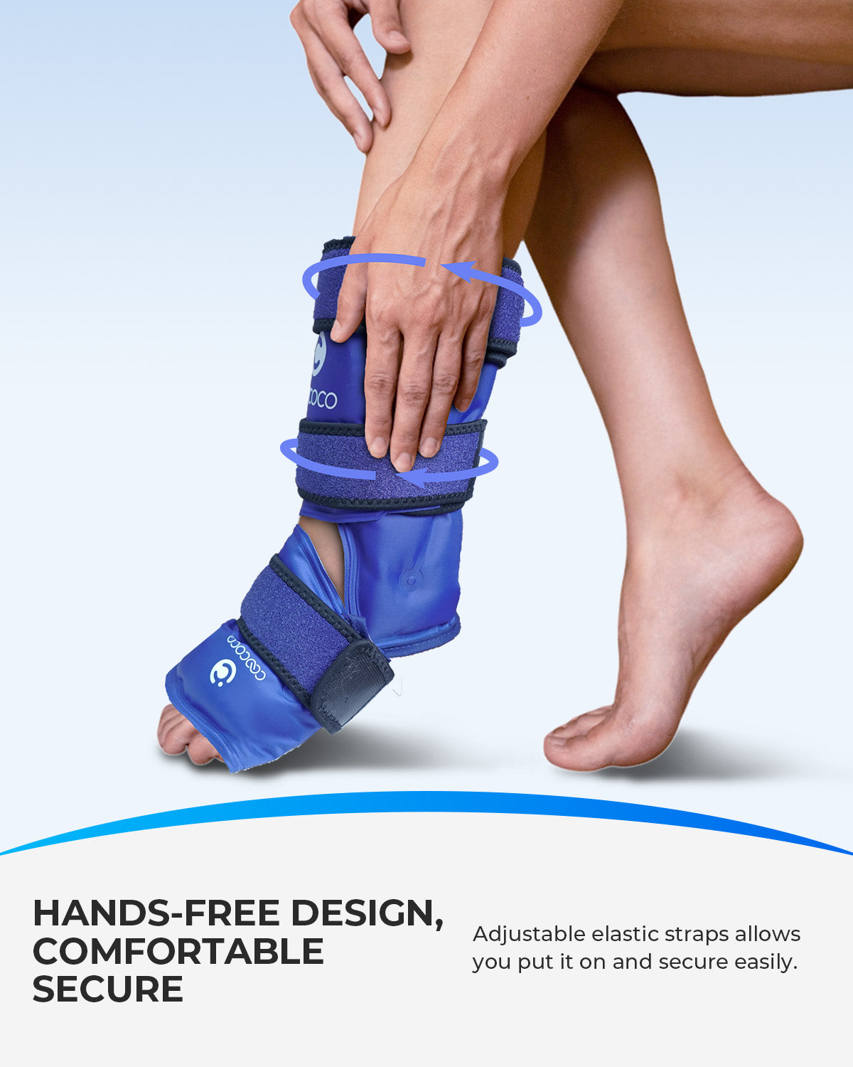 CooCoCo Large Ankle Ice Pack Wrap for Plantar Fasciitis Relief - CO-CP03