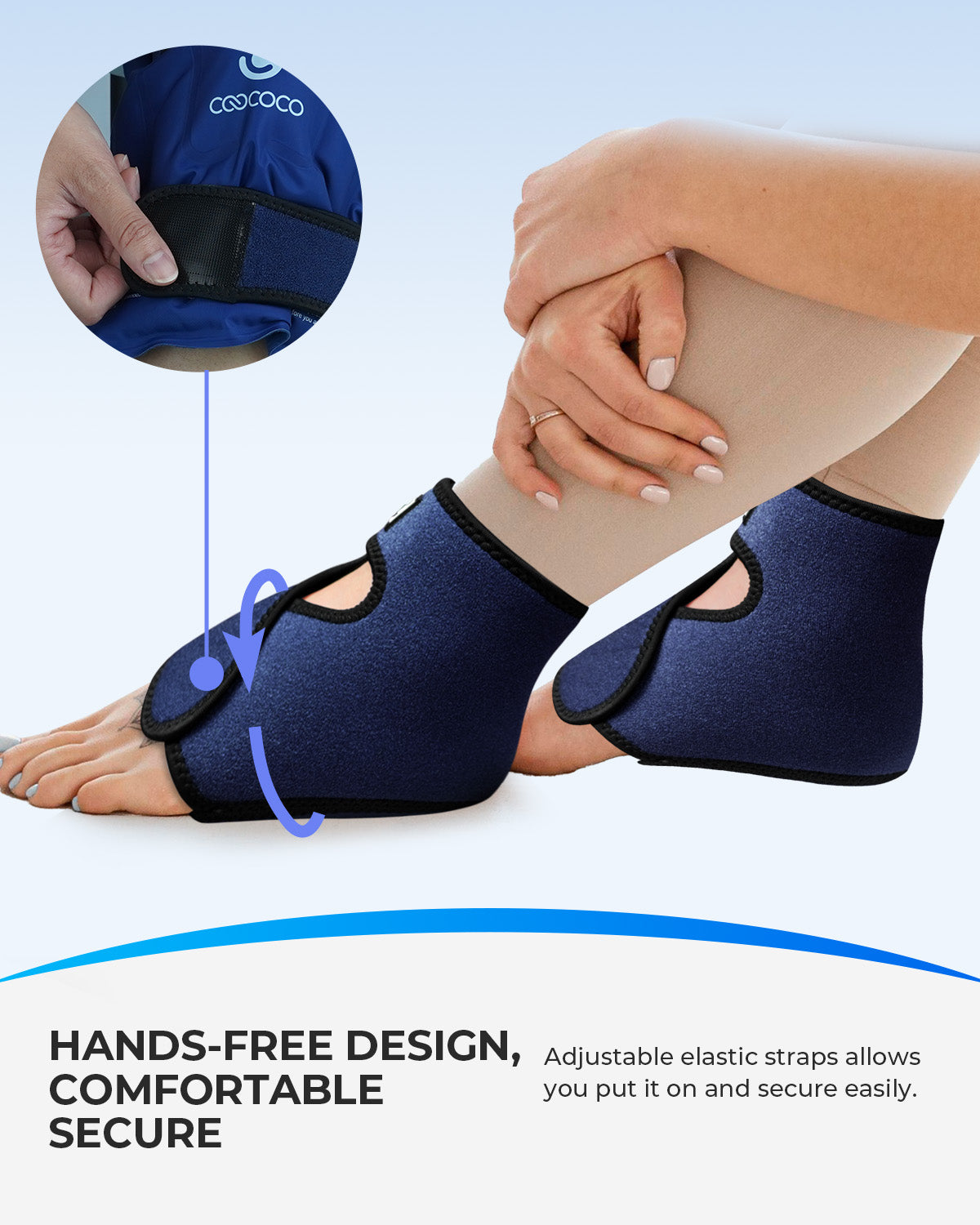 CooCoCo Large Ankle Ice Pack Wrap for Plantar Fasciitis Relief - CO-CP02