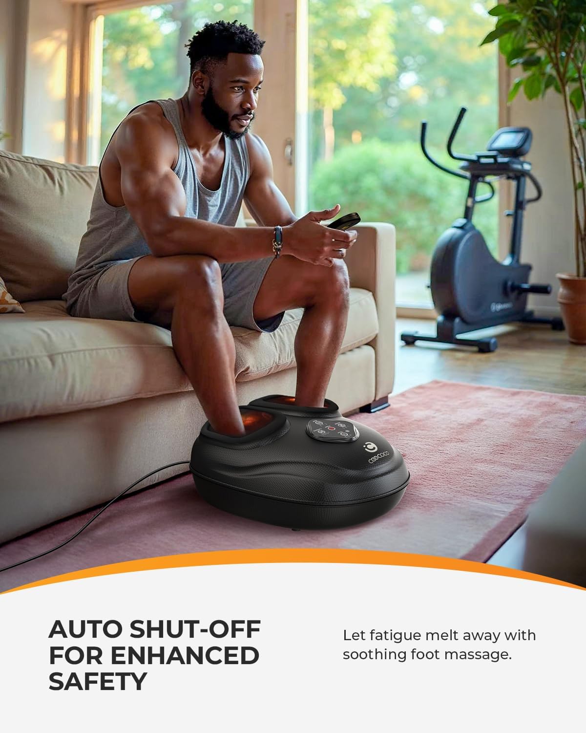 CooCoCo Shiatsu Foot Massager with Heat & Remote Control, Feet Massage Machine with Kneading, Compression for Plantar Fasciitis, Neuropathy Tired Foot Blood Circulation, Gifts for Women Men, Size 14'