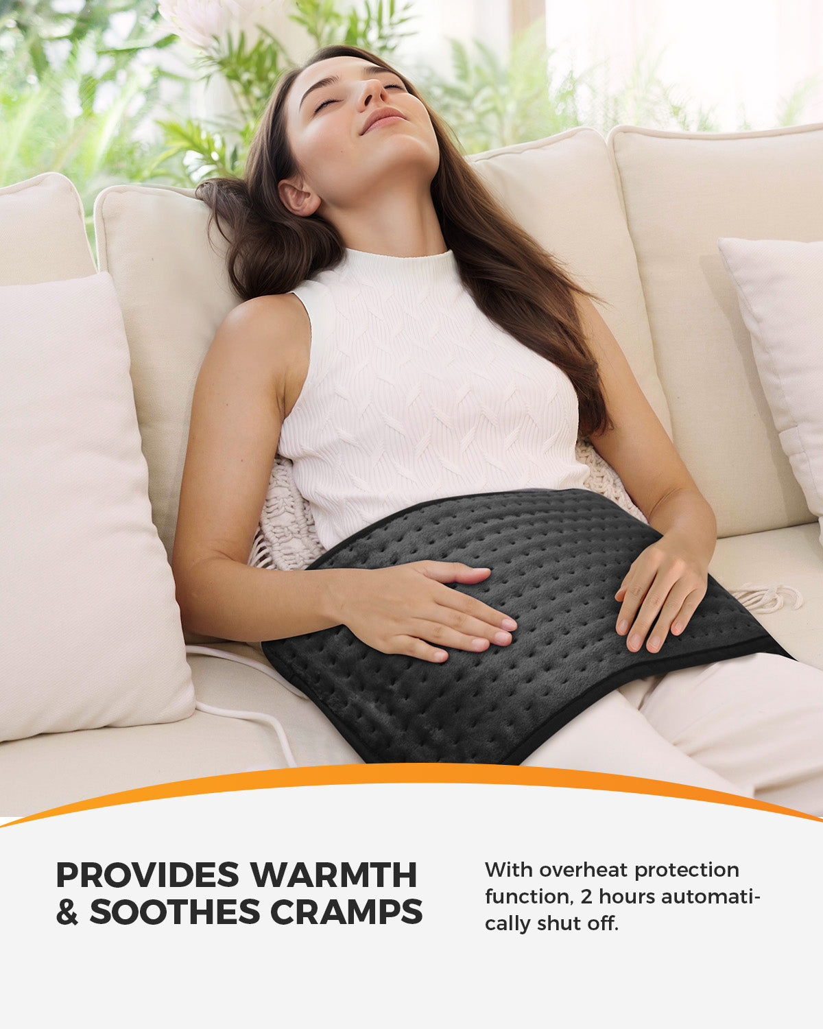 Heating Pad for Back, CooCoCo Heated Pad Wrap for Period Cramps - CO-NA-H2421B-US