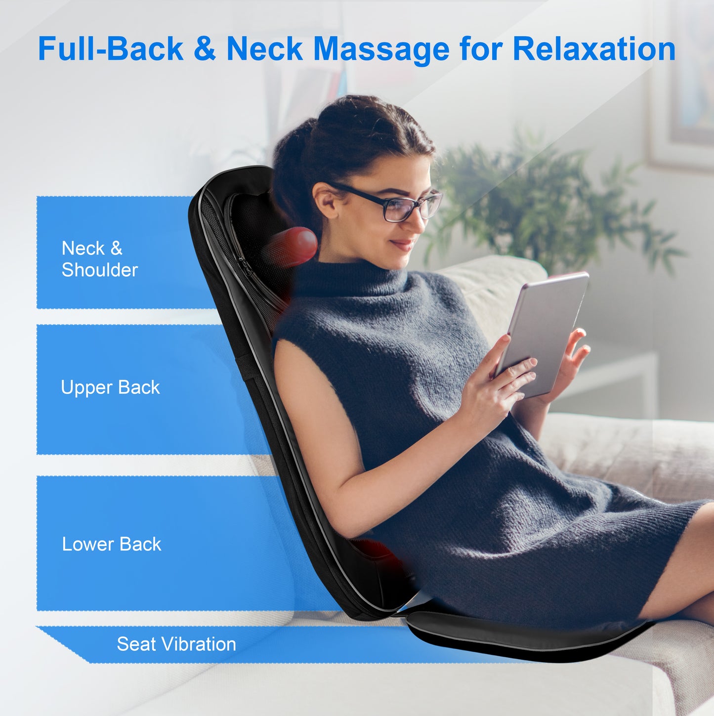 CooCoCo Shiatsu Neck & Back Massager with Heat - CO-2303B