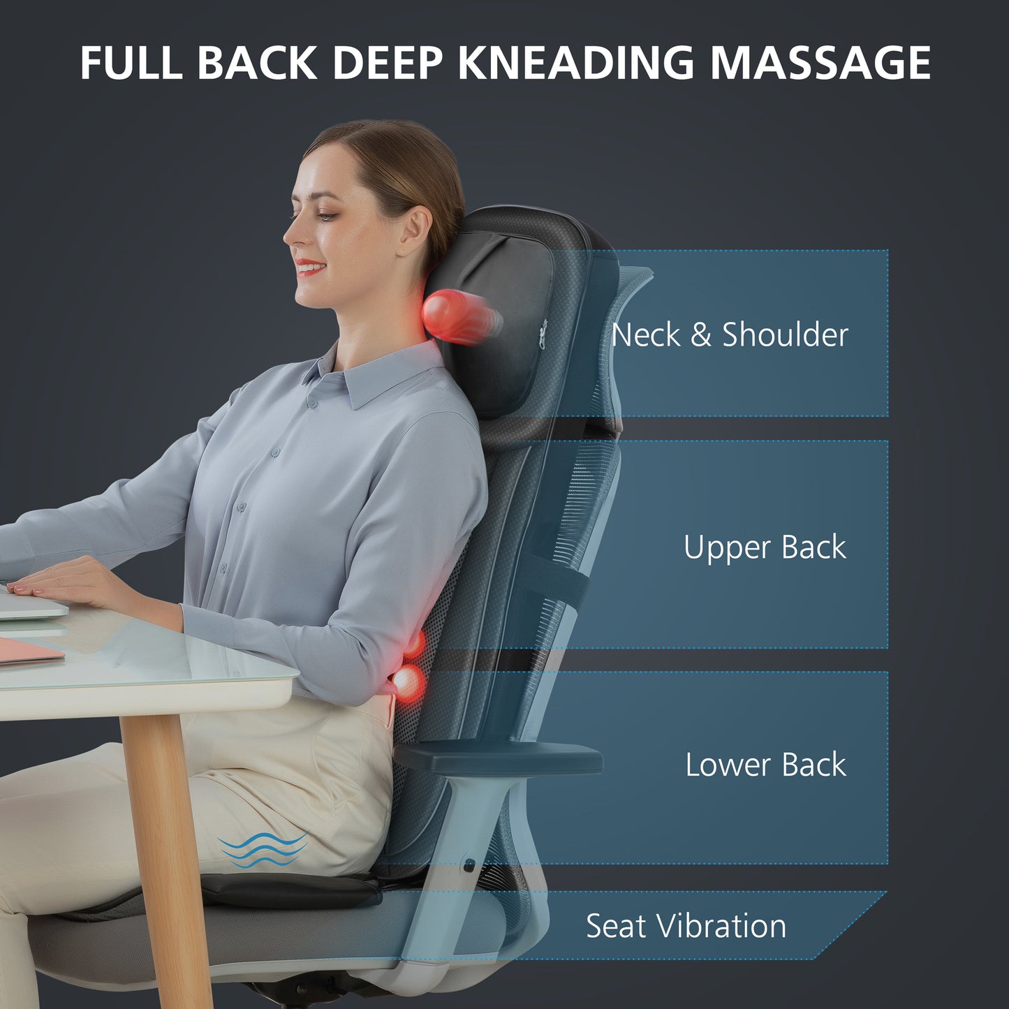 CooCoCo Shiatsu Neck Back Massager with Heat - CO-2303B