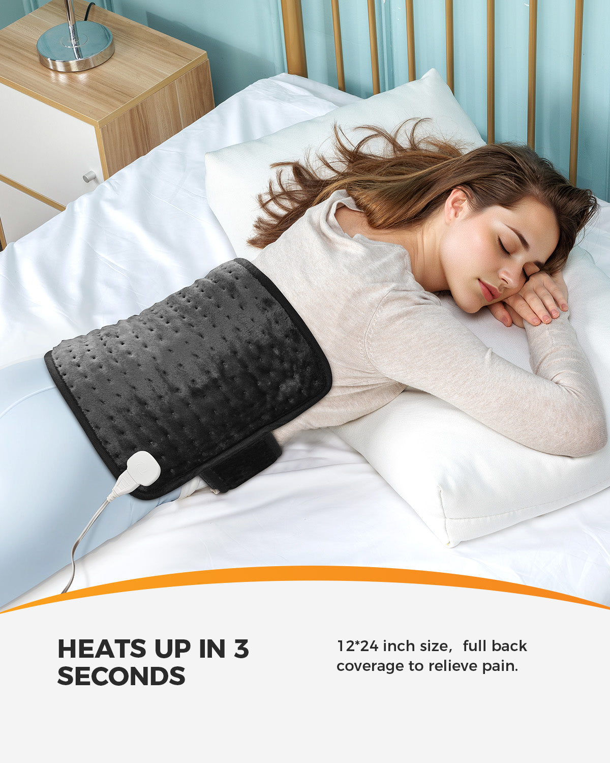 Heating Pad for Back, CooCoCo Heated Pad Wrap for Period Cramps - CO-NA-H2421B-US