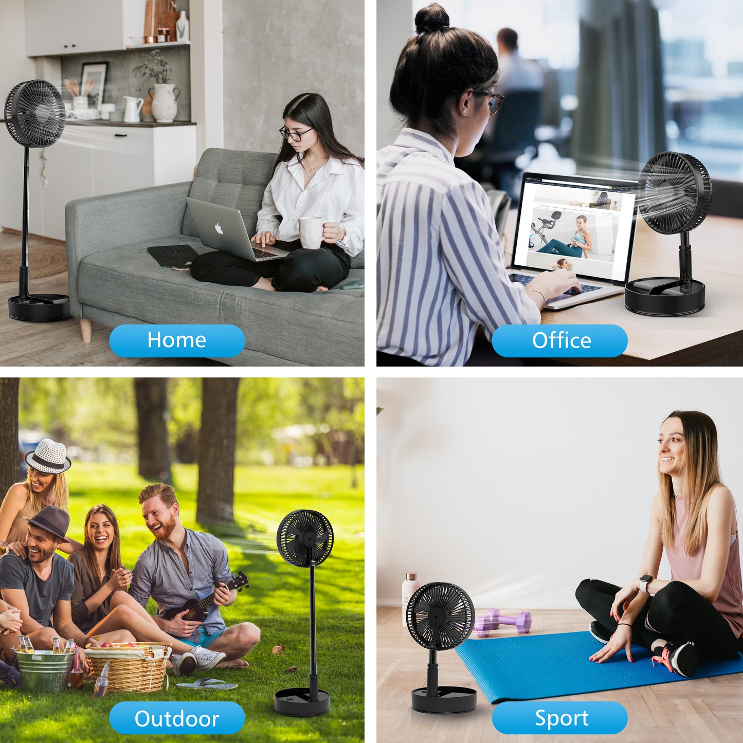 CooCoCo Cordless Foldable Portable Fan - CO-P11B