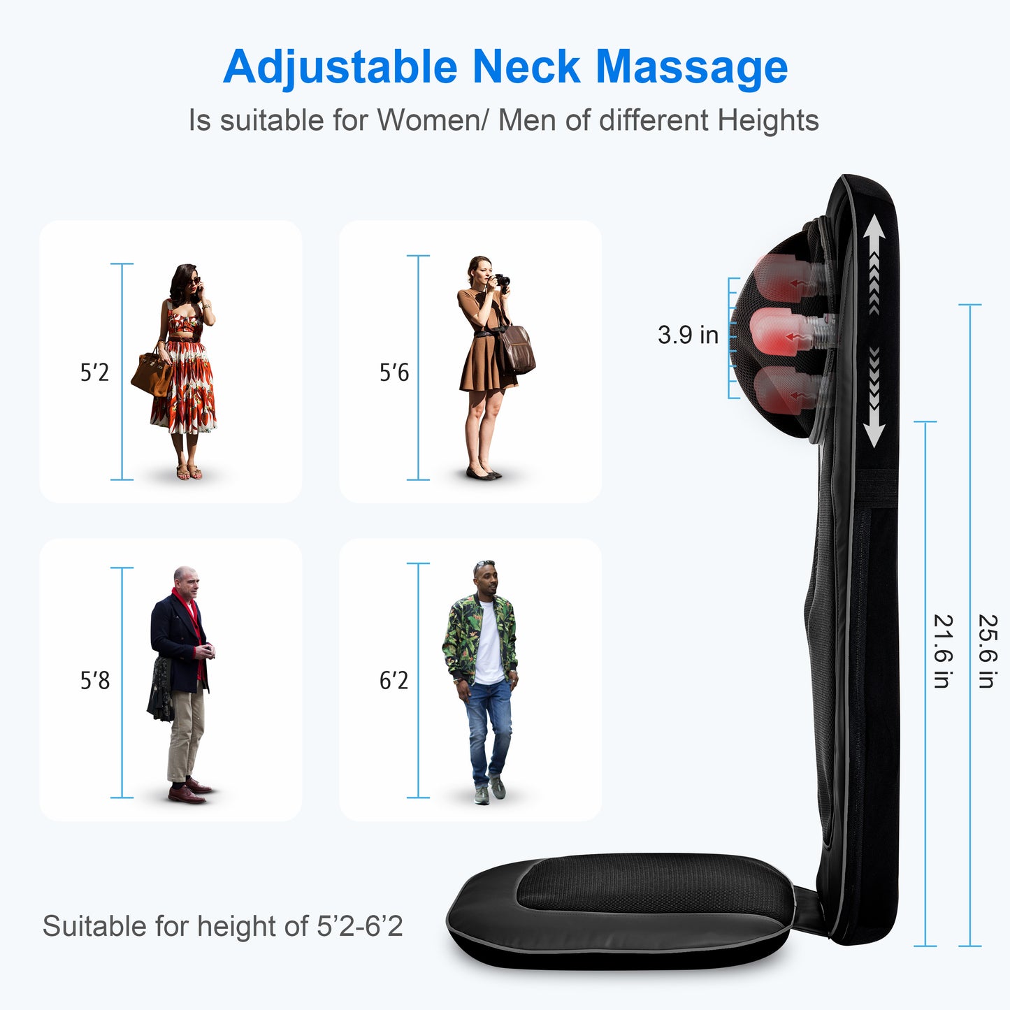 CooCoCo Shiatsu Neck & Back Massager with Heat - CO-2303B