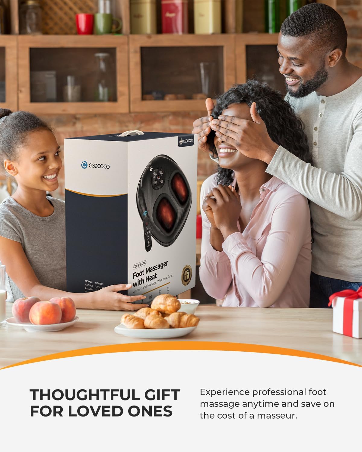 CO-5503RC-WM CooCoCo Shiatsu Foot Massager with Heat & Remote Control, Feet Massage Machine with Kneading, Compression for Plantar Fasciitis, Neuropathy Tired Foot Blood Circulation, Gifts for Women Men, Size 14'