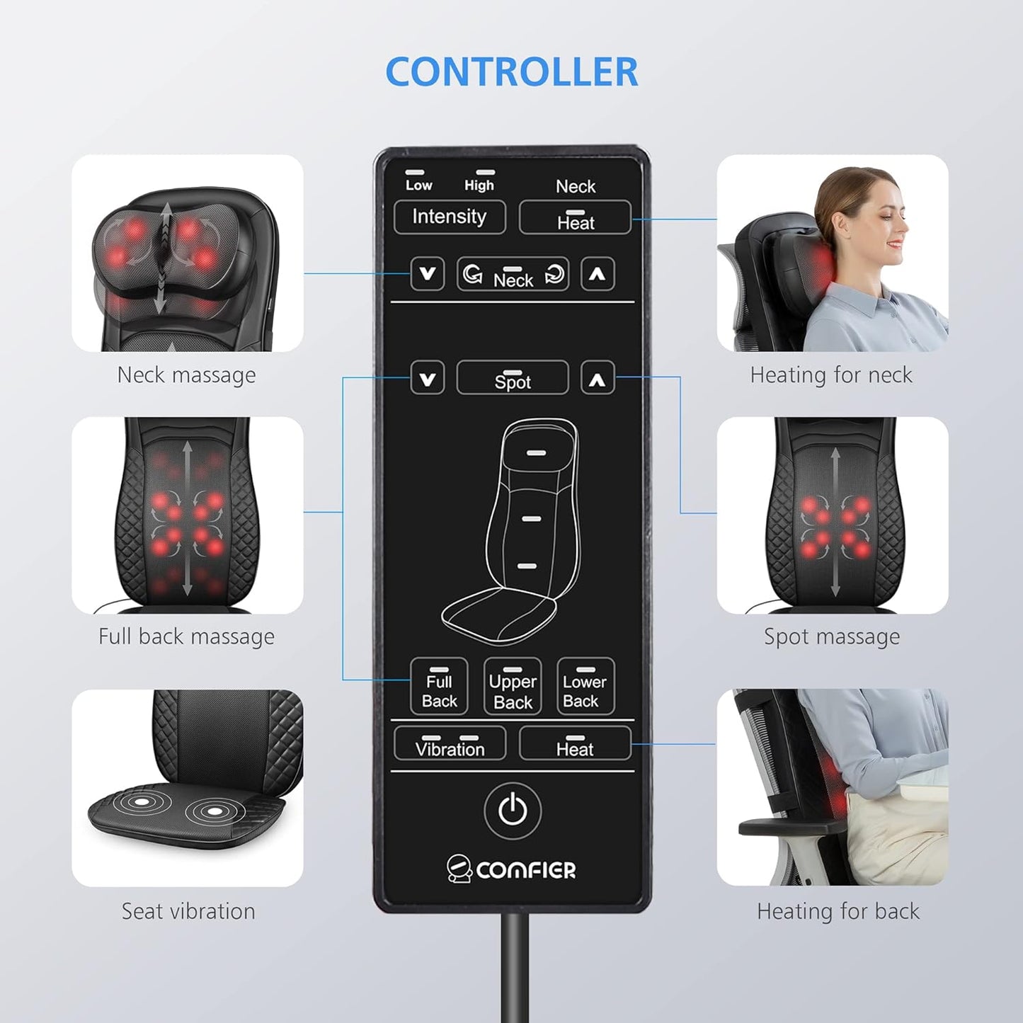 CooCoCo Back Massager with Heat - CC-2317N