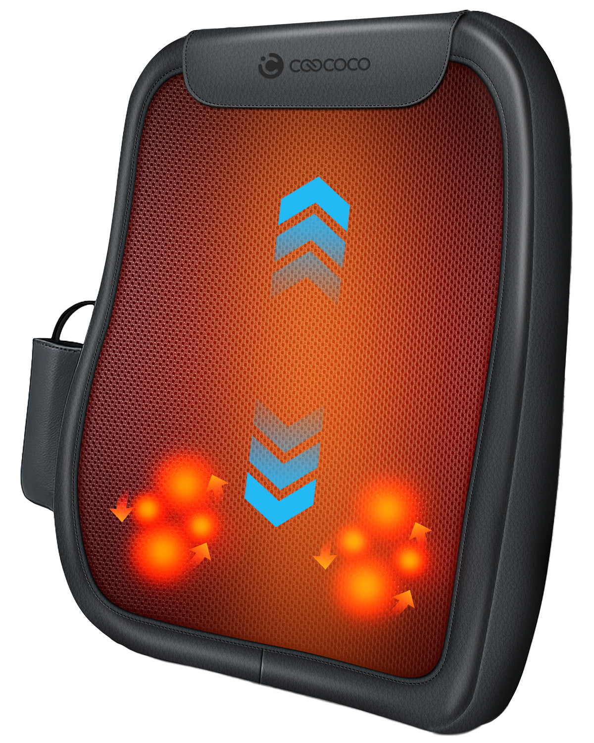 CO-2508-GRY-WM CooCoCo Shiatsu Neck & Back Massager with Heat, 4D Kneading Lower Back Massager for Pain Relief Deep Tissue, Up and Down Rolling Massage Pillow for Back Shoulder Leg, Gift for Women Men Mom Dad