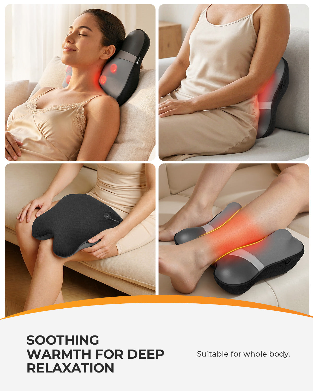 CooCoCo Cordless Neck and Back Massager with Heat - FSA HSA Store Eligible - Shiatsu Deep Tissue Kneading Massager for Neck, Shoulder & Muscle Pain Relief