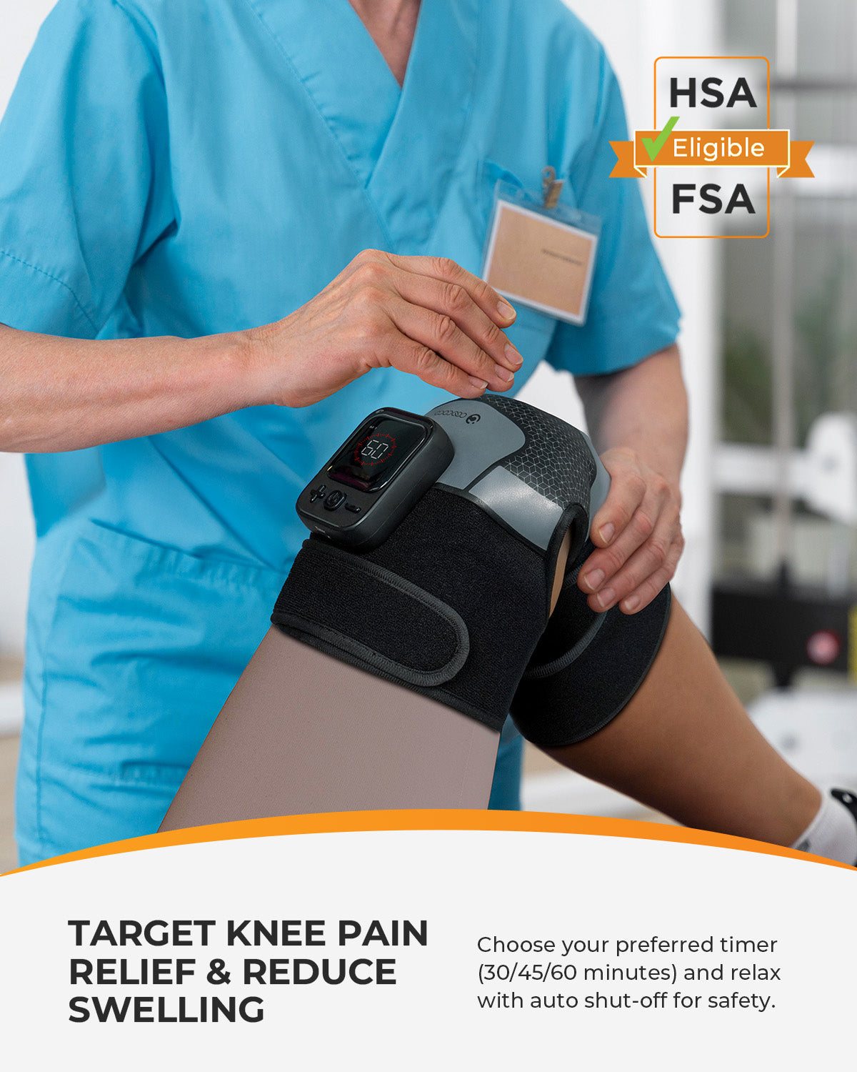 Cordless Knee Massager for Pain Relief – Wireless Heated Knee Wrap with Vibration