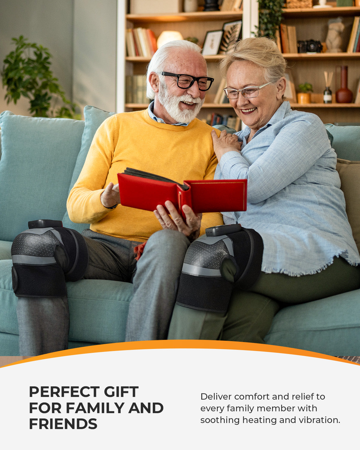 Cordless Knee Massager for Pain Relief – Wireless Heated Knee Wrap with Vibration