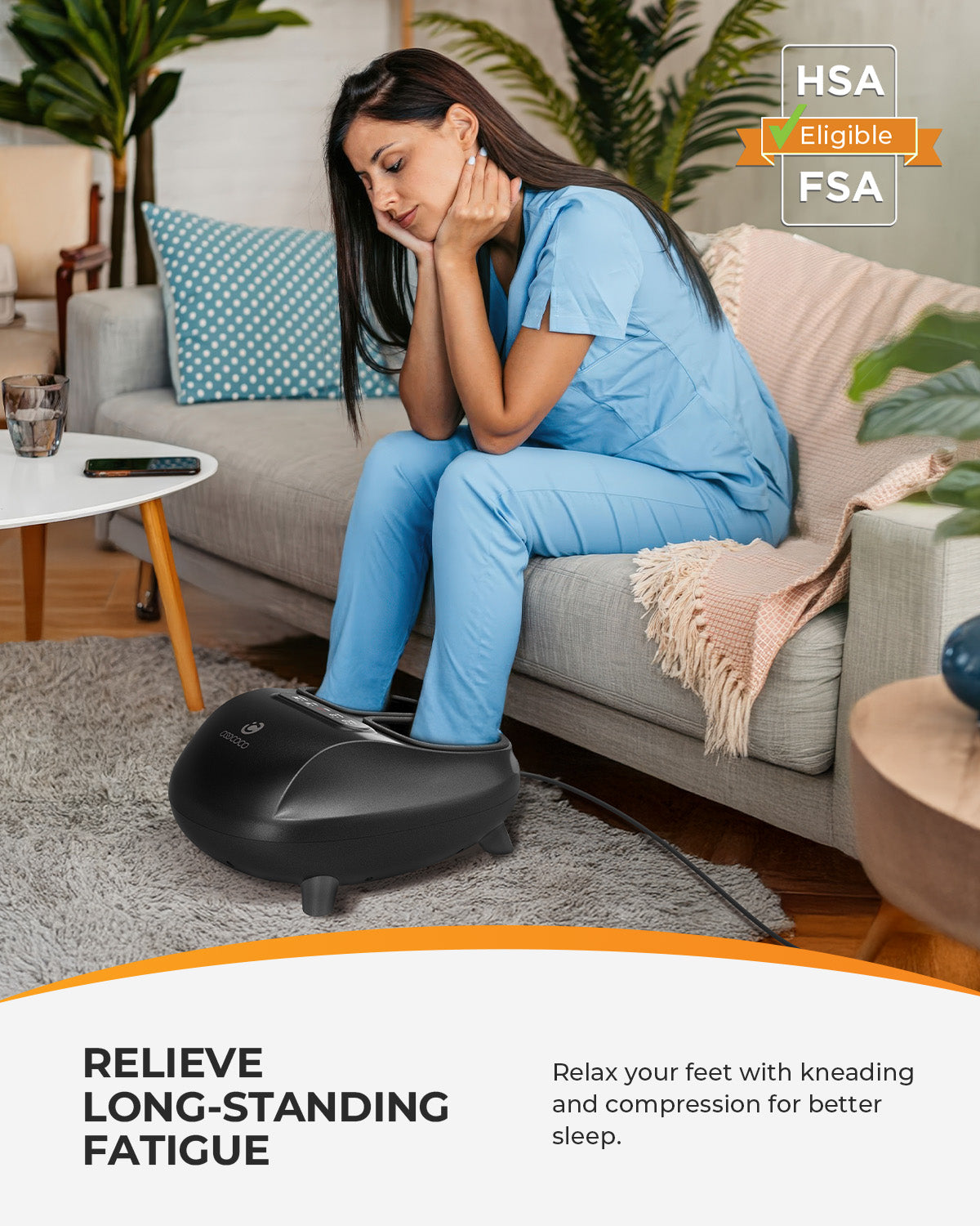 CooCoCo Foot Massager with Heat & Remote | Kneading + Compression
