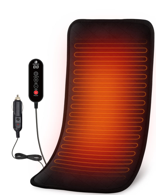 WM-CO-6408 CooCoCo 12V/24V Car Heating Pad for Back, Heated Seat Cushion, Portable Heated Blanket For Travel, Electric Blanket For Car, 12''x24''