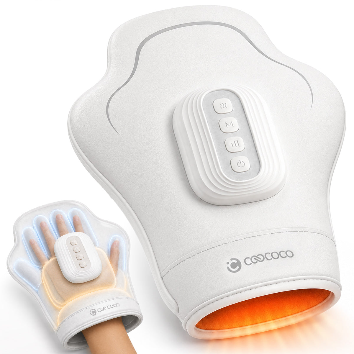 WM-CO-4610 CooCoCo Hand Massager with Heat, Cordless Hand Massage Machine with 5 Pressure Levels, 3 Massage Modes, 3 Heat Settings
